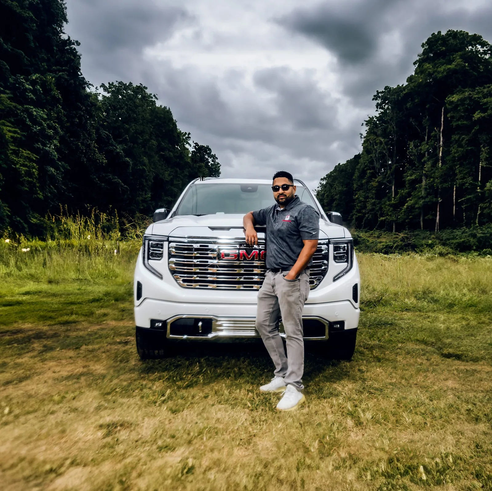 Cristhian Moncada, Chief Mechanical Estimator, with an F1 Mechanical truck